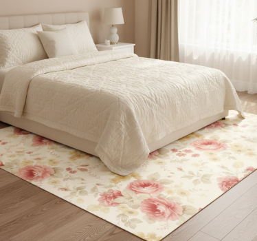 Covor vinil dormitor design floral romantic - TenStickers