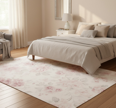 Covor vinil dormitor design floral vintage roz - TenStickers
