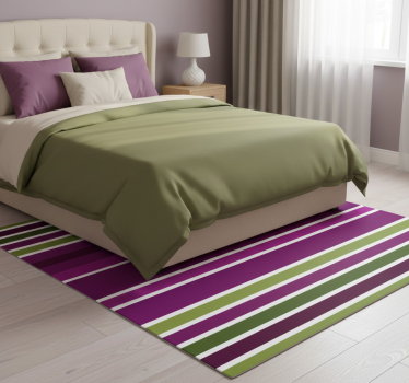 Covor vinil dormitor design orizontal violet și verde - TenStickers