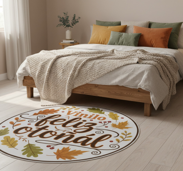 Covor vinil dormitor fericire autumnală - TenStickers