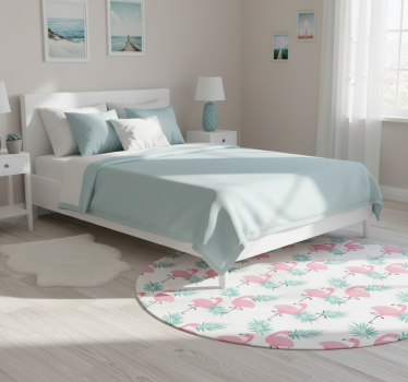 Covor vinil dormitor flamenco tropical pattern - TenStickers