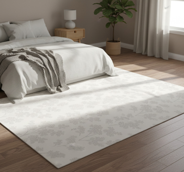 Covor vinil dormitor flori albe simple - TenStickers