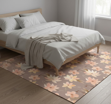 Covor vinil dormitor flori pastel aquarella - TenStickers