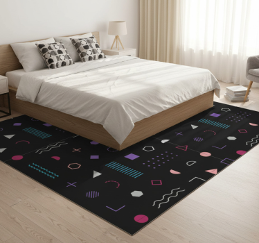 Covor vinil dormitor forme geometrice retro colorate - TenStickers