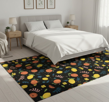 Covor vinil dormitor fructe citrice cu frunze - TenStickers
