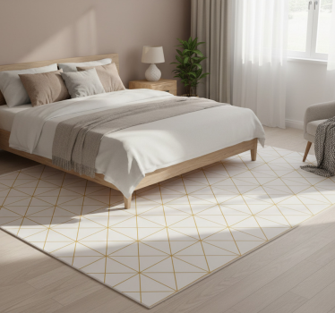 Covor vinil dormitor geometric auriu - TenStickers