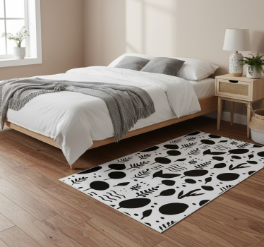 Covor vinil dormitor imagini naturale alb-negru - TenStickers
