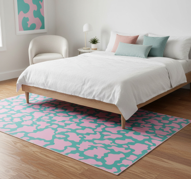 Covor vinil dormitor imprimeu colorat cu vaci - TenStickers
