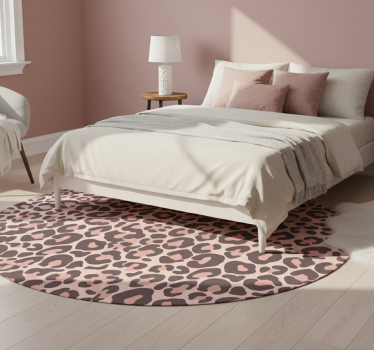 Covor vinil dormitor imprimeu leopard roz - TenStickers