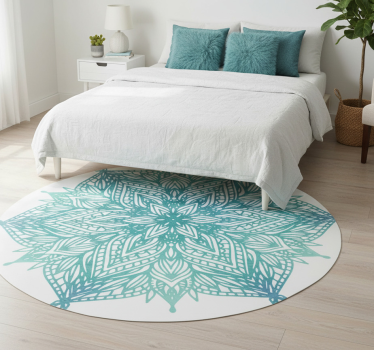 Covor vinil dormitor mandala turcoaz - TenStickers