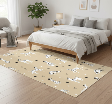 Covor vinil dormitor model câini bej desenat - TenStickers