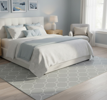 Covor vinil dormitor model geometric gri hamptons - TenStickers