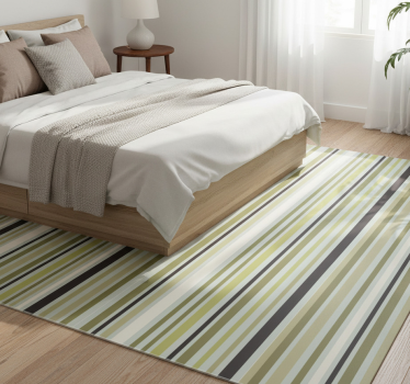 Covor vinil dormitor model geometric linii verzi - TenStickers
