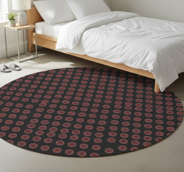 Covor vinil dormitor model geometric rotund roșu - TenStickers