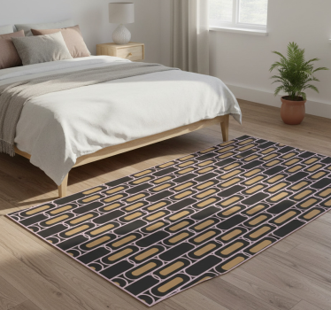Covor vinil dormitor model geometric vertical roz și maro - TenStickers