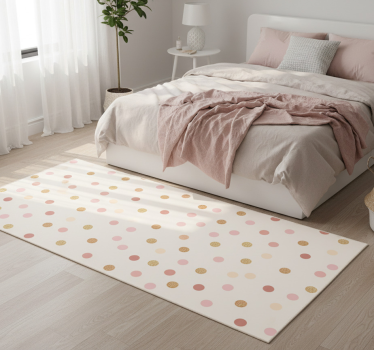 Covor vinil dormitor model puncte neregulate roz deschis - TenStickers