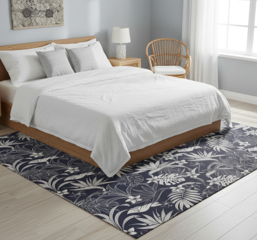 Covor vinil dormitor model tropical gri hamptons - TenStickers