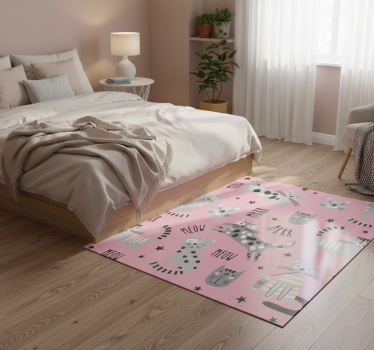 Covor vinil dormitor pisici elegante - TenStickers