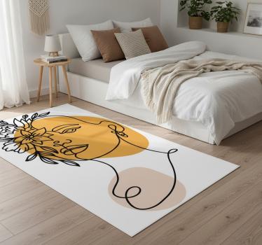 Covor vinil dormitor portret minimalist de femeie - TenStickers