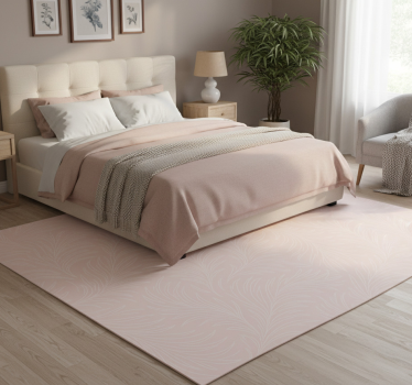 Covor vinil dormitor roz pal floral - TenStickers