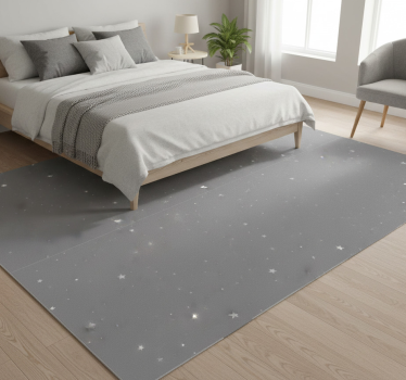 Covor vinil dormitor stele albe pe fundal gri - TenStickers