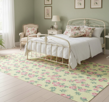 Covor vinil dormitor stil shabby chic cu buline - TenStickers