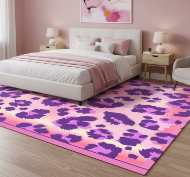 Covor vinil dormitor blană leopard roz - TenStickers