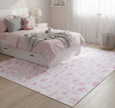 Covor vinil dormitor moomi roz - TenStickers