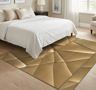 Covor vinil dormitor textură poligon aurie 3d - TenStickers