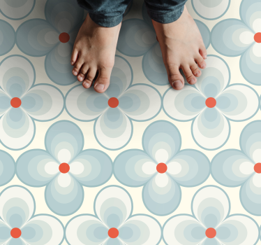 Covor vinil efect de țiglă model de flori geometrice - TenStickers
