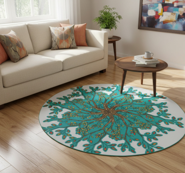 Covor vinil flori și plante conceptul arborelui vibrant - TenStickers