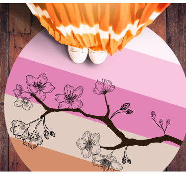 Covor vinil flori și plante eleganța florilor de cireș - TenStickers