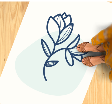 Covor vinil flori și plante ilustrație botanică contur - TenStickers