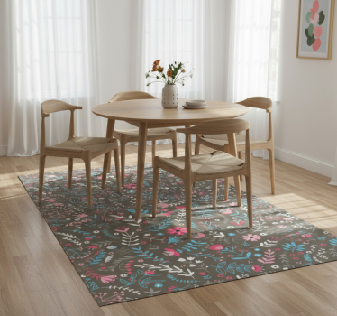 Covor vinil flori și plante imprimeu floral colorat - TenStickers