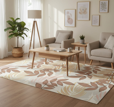 Covor vinil flori și plante inspirație elegantă cu frunze - TenStickers