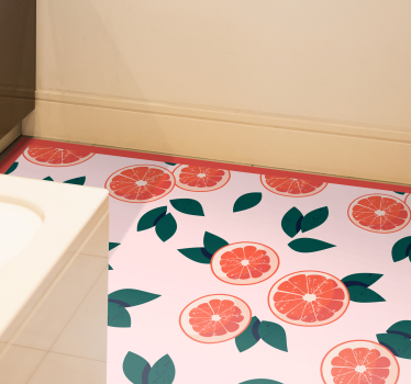 Covor vinil flori și plante floral citric roz - TenStickers
