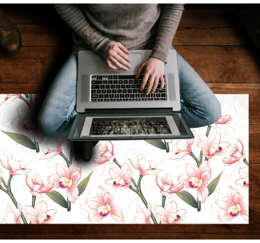 Covor vinil flori și plante model floral delicat - TenStickers