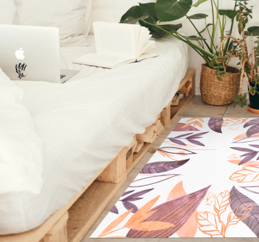 Covor vinil dormitor modele elegante de frunze - TenStickers