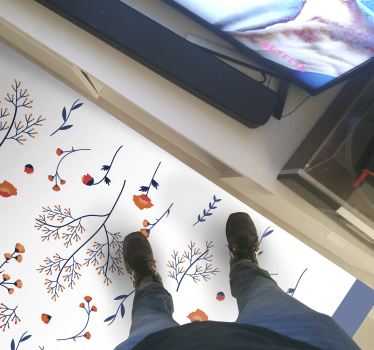 Covor vinil flori și plante motiv botanic de toamnă - TenStickers