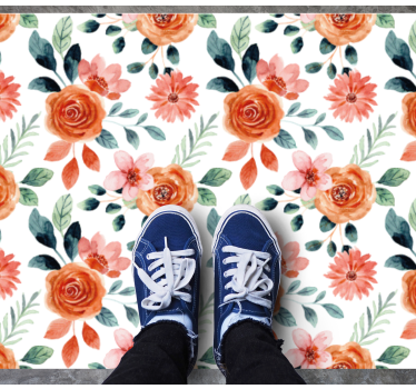 Covor vinil flori și plante motiv botanic încântător - TenStickers
