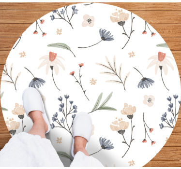 Covor vinil flori și plante design minimalist elegant - TenStickers