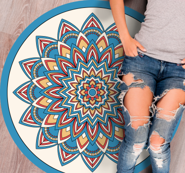 Covor vinil mandala aranjament botanic vibrant - TenStickers