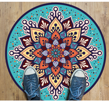 Covor vinil mandala artă colorată în cerc - TenStickers