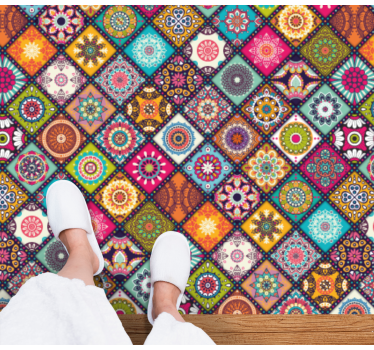 Covor vinil efect de țiglă decorativ vibrant - TenStickers