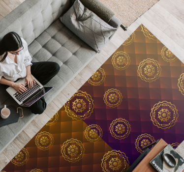 Covor vinil mandala suprapunere cu motiv mandala - TenStickers