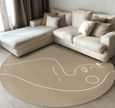 Covor vinil minimalist portret artistic liniar - TenStickers