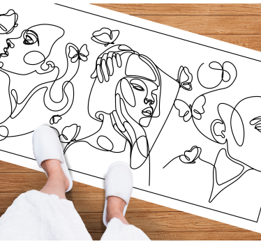 Covor vinil modern fețe de artă outlime - TenStickers