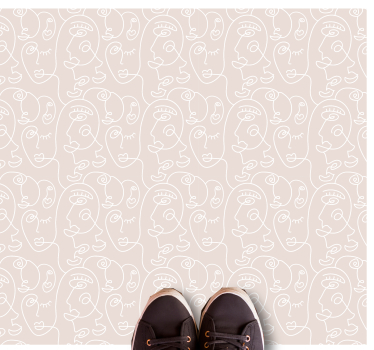 Covor vinil modern fețe cu linii minimaliste - TenStickers