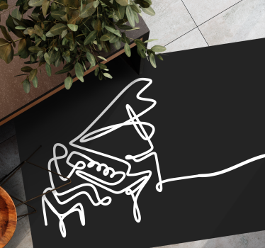 Covor vinil modern pian line art - TenStickers