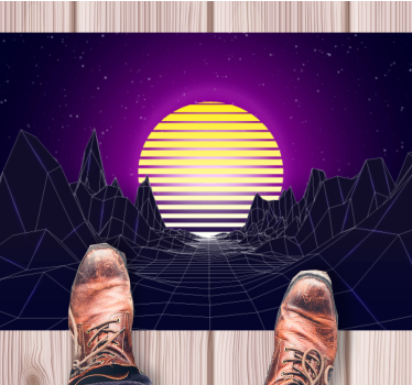 Covor vinil modern peisaj retro futurist - TenStickers